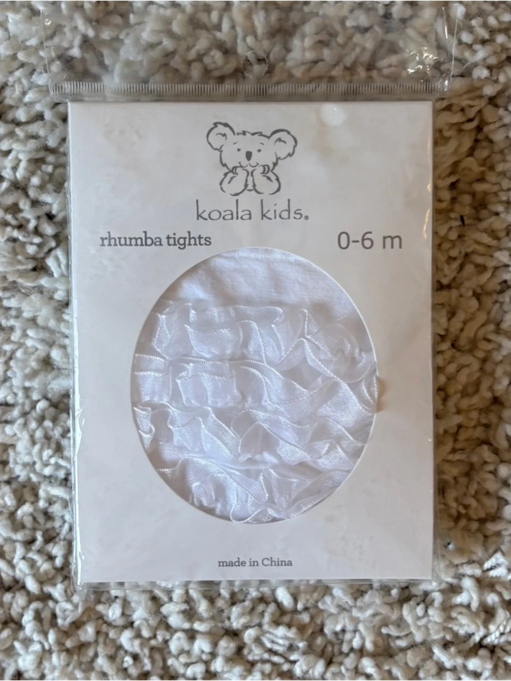Koala Kids White Rhumba Tights 0-6 Months NIP Baby Girl Ruffle